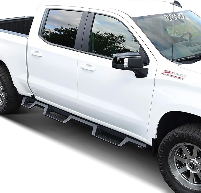 Westin 56-534685 HDX Drop Wheel to Wheel Nerf Bars fits 2019-2025 Silverado Sierra 1500 Crew Cab (5.5 Bed) (Exc 2019 Silverado LD/Sierra 1500 Limited) Textured Black Pair