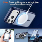 SUPFINE Magnetic for iPhone 17 Pro Case (Compatible with MagSafe)(Military Grade Drop Protection) Translucent Matte Shockproof with Anti-Fingerprint Phone Cover,Navy Blue