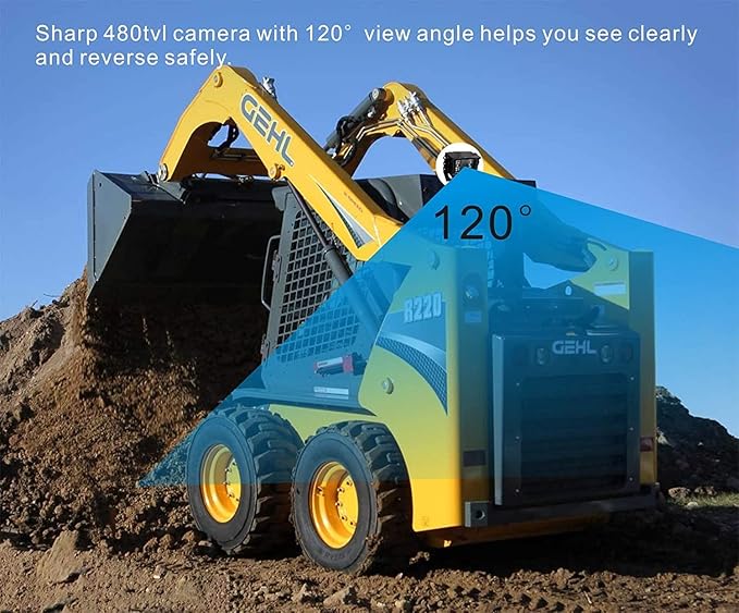 AHD 1080P 7" Wired Reverse Rear View Backup Camera System,Guide line,IP69K Waterproof IR Night Vision Camera, for Tractor/Truck/RV/Excavator/Caravan/Skid Steer/Heavy Equipment