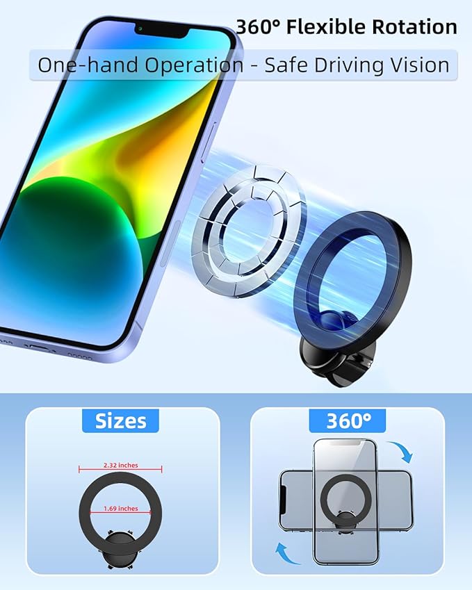 PZK Car Phone Mount for L-EXUS RX 350/ RX 450h 2010 2011 2012 2013 2014 2015 Accessories Custom Air Vent Compatible with Magsafe Car Phone Holder 360° Rotation Cell Phone Automobile Cradles