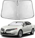 EcoNour Windshield Sunshade Compatible for Lincoln MKS 2009-2014 2015 2016, Sun Visor for Front Windshield & Window Sun Shade Cover, UV Heat Blocker & Protector, Car Accessories