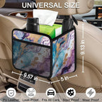 Car Organizer Back Seat Modern Marble Car Seat Back Hanging Bag PU Leather Backseat Car Organizer Foldable Car Seat Storage Bag Car Accessories