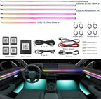 Acrylic Car LED Ambient Light, Fiber Optic Interior Light Strip, 24 Million Types, Ambient Light KKT that Swings with The Melody of Music (Dreamcolor 18 in 1)