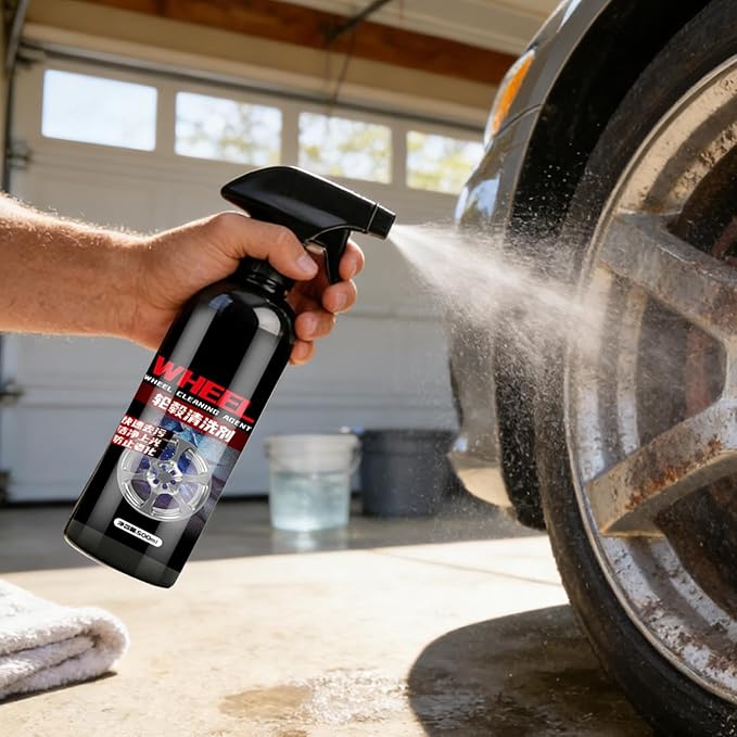 Wheel Rust Remover Spray – 500ml Iron Fallout Cleaner, Advanced Brake Dust Dissolver, Powerful Oxidation Neutralizer, Deep Cleaning Formula | Safe Automotive for Detailers, Restorers