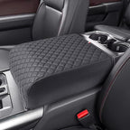 PIMCAR Center Console Cover for 2021-2025 2026 Ford F150 PU Leather Armrest Cushion Protector Interior Accessories (Only fit for Full Bucket Seat)