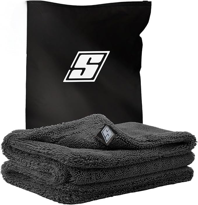Stocked 1300 GSM Twisted Loop Microfiber Drying Towel 24”x36” – Ultra Absorbent Car Detailing & Washing Cloth, Lint-Free, Scratch-Free Premium Microfiber