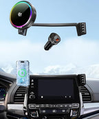 Qi2.2 25W Magnetic Car Mount Charger for 2018-2024 Honda Odyssey Accessories, for Fast Charging Cell Phone Holder 8 Inch Screen Fixed Clip with Cooling Fan＆54W Fast Adapter