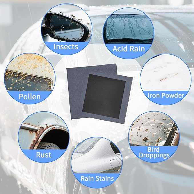 2 Pack Clay Towel Auto Detailing 12 x 12 Inch Fine Grade Clay Bar Towel for Car Detailing Microfiber Car Cloth Cleaner for Cleaning & Release of Paint Contaminants, Grey