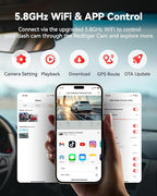 REDTIGER F9 Dash Cam 4K Front and Rear 1080P, WiFi GPS Car Camera with 32GB Card, Dual Dash Camera for Cars, Loop Recording, Night Vision, Parking Mode, Smart App Control, Support 256GB Max
