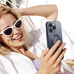 Guppy Compatible with iPhone 13 Pro with MagSafe Case, Magnetic Gradient Case with MagSafe Charging, Gradient Glass Back Cover with Lens Film-Black