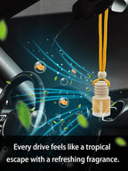 Ikeda Car Air Freshener: Hanging Car Smell Air Freshener | 10ml Hanging Car Perfume | Long Lasting Fragrance | Strong Scents Diffuser for Auto Home (Hami-melon|Circular)