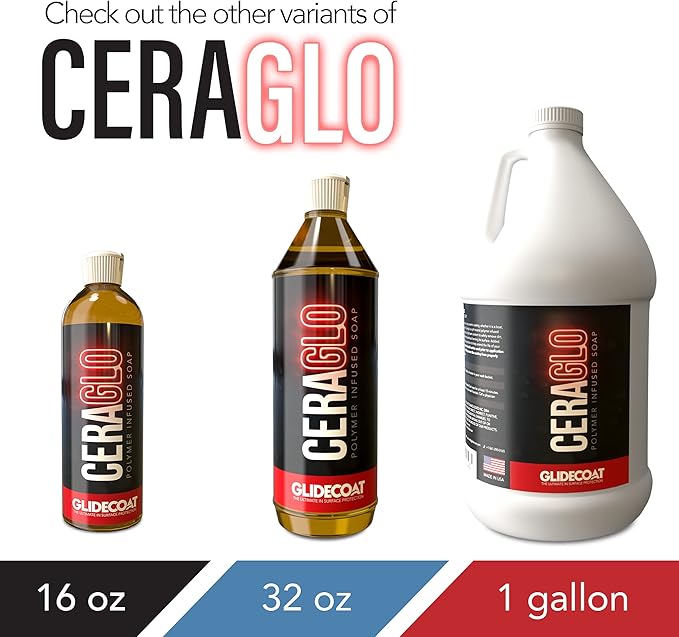 Glidecoat Ceraglo Polymer-Infused Soap - Ceramic Foaming Car Soap and pH Neutral Boat Cleaner - Aftercare Wash for Ceramic Coating - Increased Durability with Added Polymer Protective Layer (32oz)