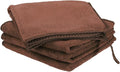 HARFINGTON 4 Pack Microfiber Cleaning Cloth, 12" x 12" Multi-Functional Cleaning Towels Reusable Absorbent Rags with Hook for Car Wash Kitchen Household Window Clean, Brown