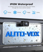 AUTO-VOX 2 Wireless Backup Camera: 7.2" USB-Powered Dual Split-Screen 1080P HD Monitor with DVR Recording, Front and Rear Coverage, Stable Signal, Back Up Camera for Pickup, Trailer, SUV