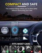 15W Magnetic Wireless Car Charger for iPhone 16/15/14/13/12 Pro Max/Mag-Safe Case, Qi Fast Charging Mount, Dashboard Air Vent Phone Holder for iPhone 16/15/14/13/12