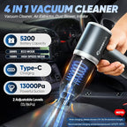 SakerPlus Mini Vacuum Cleaner, 3 in 1 Cordless Handheld Vacuum Cleaner, 13000Pa High Power Car Vacuum Cleaner with Brushless Motor,Adjustable Car Vaccum Portable Cordless for Cars,Desktop-DBS03