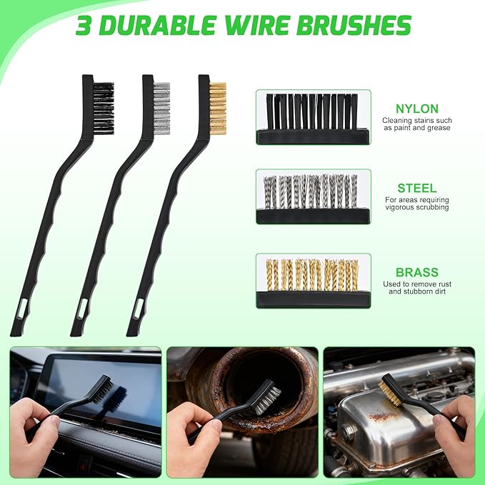 Nilight 52PCS Car Detailing Kit Auto Cleaning Tools Wash Set with Storage Carry Bag Home Use for Interior Exterior Deep Clean Polish Car Care Windshield Dashboard Seat Air Vents Wheels Tires, Green