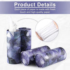 SINGARO Car Tissue Holder, 4 Pack Car Cup Holder Facial Tissues with Travel Tissue Bag, Quick and Convenient Flower Combination Box(4 Canisters/200 Tissues) Purple