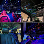 AZIMOM Dual Color 20w Twinkle Fiber Optic Starlight Headliner Kits 1200pcs 0.03in 13.1ft, RGB Meteor Shooting Star, Sound Activated Remote APP Control Home Car Ceiling Décor