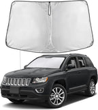 EcoNour Windshield Sunshade Compatible for Jeep Compass 2007-2014 2015 2016, Sun Visor for Front Windshield & Window Sun Shade Cover, UV Heat Blocker & Protector, Car Accessories