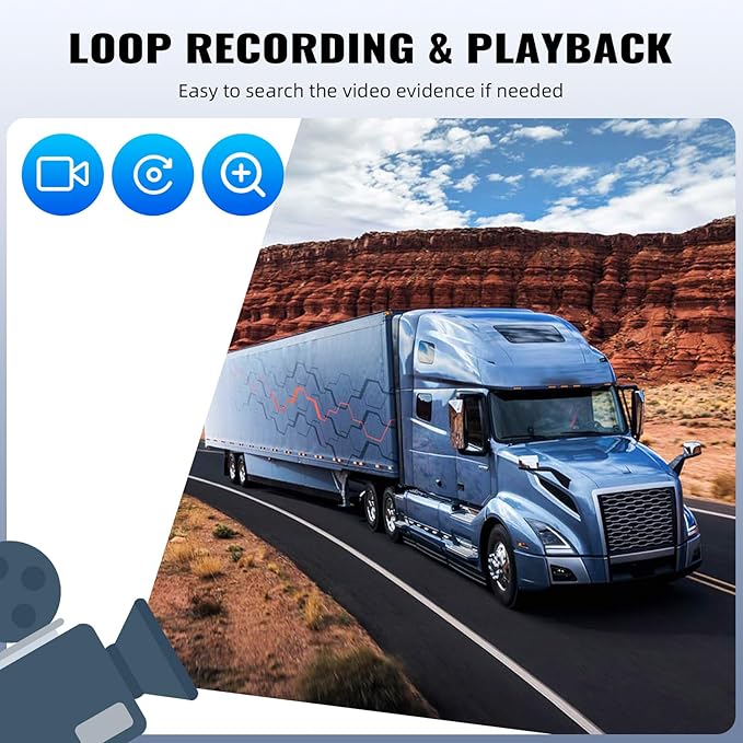 1080P Backup Camera System Kit with CarPlay,10.36" Touch Screen Reversing Monitor with Record Function,Night Vision DVR,IP68 Waterproof,Reverse/Side View Camera for RV/Semi Box Truck(12-36V)