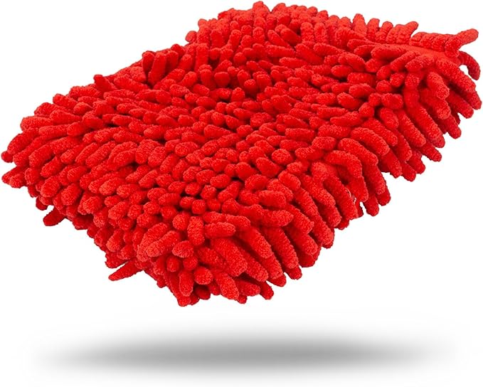 Maxshine Universal Red Chenille Microfiber Wash Pad | Professional High-Efficiency Car Wash Pad & Mitt Alternative | Scratch-Free Microfiber Cleaning Pad for Cars, Trucks, SUVs, Boats & RVs