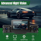 4 Channel Dash Cam,360° All-Around View Front Rear Left Right Inside Car Camera,3" IPS Screen,4-Way Dash Cam with 24H Parking Mode,Built-in GPS,8 IR Night Vision,G-Sensor,Free TF Card Included