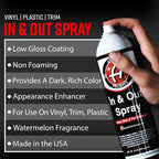 Adam's in & Out Spray (3 Pack) - Interior & Exterior Car Detail Spray for Plastics, Rubber & Vinyl, Fast Coverage, Streak-Free Finish