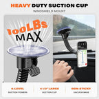 APPS2Car for Heavy-Duty MagSafe Truck Phone Mount, 4.33" Extra Large Vacuum Suction Cup, 20 Strong Magnets, Ultra-Stable Double-Rib Long Arm, Magnetic Phone Holder for Pickup, Semi Trucks, Tractor