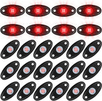 Treela 20 Pods Rock Lights Pure Ambient Underglow Lights for Car SUV Waterproof Neon Trail Rig LED Lamp Lighting for Truck Motorcycle ATV UTV(Red)