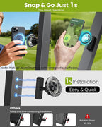 Black Magnetic Golf Cart Phone Holder, Golf Accessories Gifts for Men Dad Husband Unique, Birthday Golf Gifts for Men Him Boyfriend, 360° Rotation Phone Mount for Golf Cart, Golfers Must Haves Gadgets