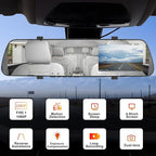 UNITOPSCI Mirror Dash Cam 4 Inch Rear View Mirror Camera 1080P Front and Rear View Dual Cameras with 32G Card, Motion Detection, Night Vision, Parking Assistance, Loop Recording, 24H Parking Monitor