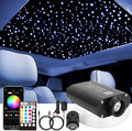 CHINLY 16W 300pcs 0.03in 9.8ft Car Use Bluetooth RGBW LED Fiber Optic APP&Remote Music Mode Starlight Headliner Light Kit+Adapter+Cigarette Lighter