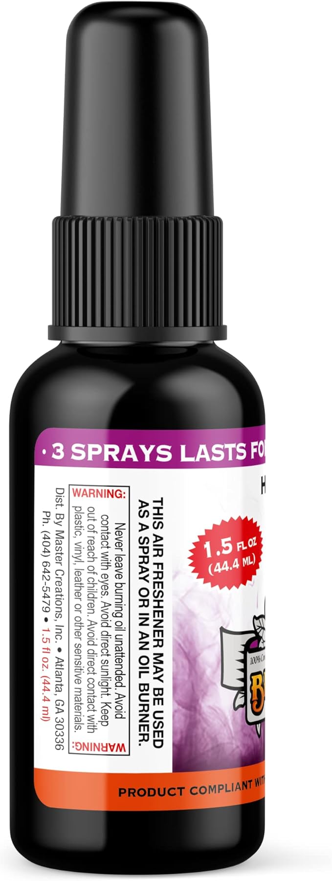 BluntPower (Hip Hop Breeze, 1 Pack) Concentrated Air Freshener for Room and Car Spray - Oil-Based Diffuser Spray Bottle - Long-Lasting Bathroom Spray, Car Freshener, & Odor Eliminator Spray