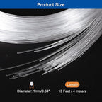 MECCANIXITY 50Pcs 13ft PMMA Mixed Fiber Optic Cable Strands 0.04 Inch Side Glow LED Illumination Crystal Cables Car Atmosphere Lights for Star Sky Roof Ceiling