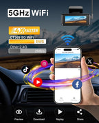 4K Dash Cam Front, Dash Camera for Cars 5Ghz WiFi/APP Control, 64GB Card Included, 2.99'' IPS Screen, 2160P Car Dashcam, Night Vision, 24H Parking Monitor, Loop Recording, G-Sensor, Max Support 256GB