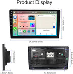 [6G+128G 8-Core] 10.1 Inch Double DIN Android 15 Car Stereo with Wireless CarPlay & Android Auto, HD Touchscreen Dash Kit with GPS WiFi FM/RDS BT5.0 32EQ DSP 59UI SWC Free Backup Camera
