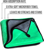 Extra Large Car Drying Towel - 800 GSM Premium Microfiber Drying Towels for Cars - Car Drying Towels Extra Large Super Absorbent, Professional XL Car Towel for Any Vehicle - 40x24, Green