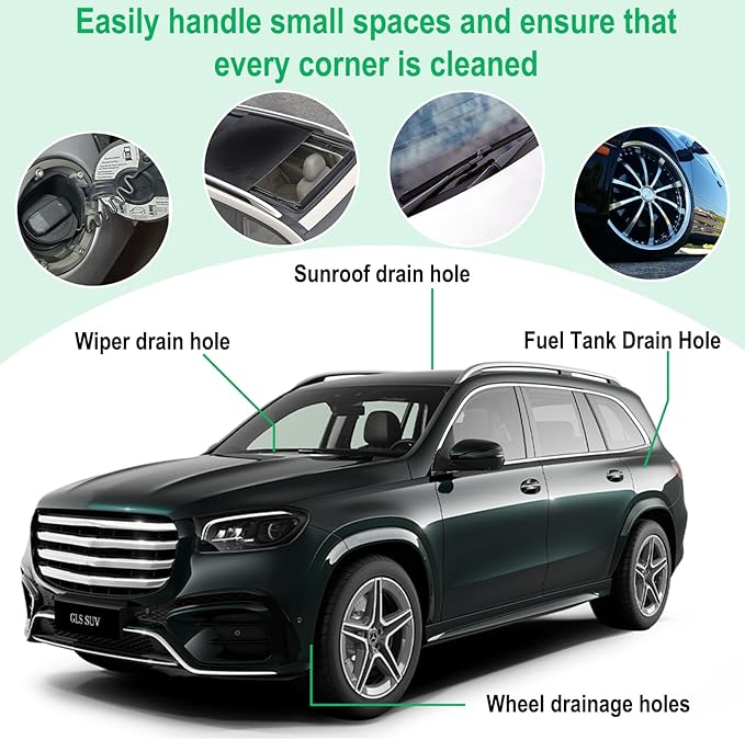Auto Sunroof Drain Cleaning Tool, 120 Inch Flexible Tube Cleaning Brush with Pipe Cleaning Brush, Syringe Hose, and Syringe Soft Drain Brush, Car Sunroof Drain Cleaner for Drains, Sewers, Windshields