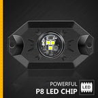 Hovano LED Rock Lights White 20Pods 6000K Waterproof LED Neon Underglow Light for Truck Car ATV UTV SUV Off Road Boat High Power Under Body Glow Trail Rig Lamp
