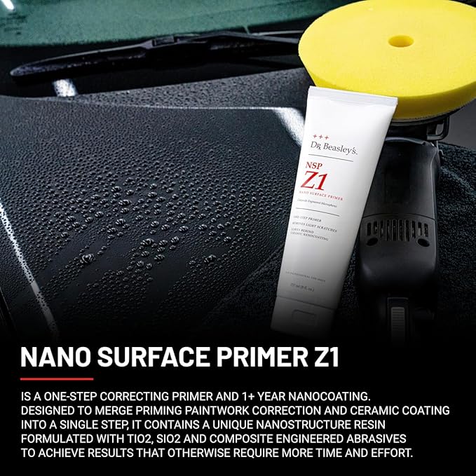 Dr. Beasley's NSP Z1 - One Step Correcting Primer with 1 Year Nanocoating, Cut & Coat in 1/2 The Time, Just 1oz Per Vehicle, Prevents Coating Failure, Beats Multi-Step in Removing Defects, 32 Fl Oz