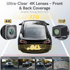 Portable CarPlay Screen for Car,Car Stereo with Apple CarPlay & Android Auto,Incell Touch Screen,4K Dash Cam,1080P Backup Camera,Mirror Link, Voice Control, Bluetooth 5.3,GPS,FM (9 Inch)