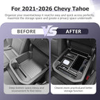 LUWU Center Console Organizer Compatible with 2021-2026 Tahoe/Suburban(Premier/High Country)&GMC Yukon Denali/Denali Ultimate Accessories Armrest Console Box Only Fit For Power Sliding Center Console