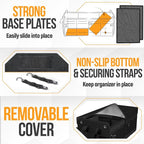 FORTEM Trunk Organizer For SUV Car Organizer and Storage, Multi-Compartment Storage Bag Car Accessories for Women Men, Perfect Christmas Gifts, 1680D Oxford, Non Slip Bottom, Straps, Soft Cover (50L)