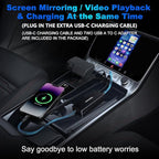 4-in-1 Wireless CarPlay Adapter for iPhone 15/16/17 & Newer, Wired Video Streaming, Screen Mirroring, Two-Way Control & Charging, Plug & Play for Factory Wired CarPlay (Black)