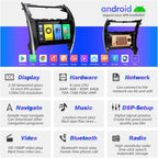 for Android Compatible with Wirelessly Carplay Android Auto,Car Radio Stereo Bluetooth Navigation GPS WiFi FM/AM 8 core 4GB+64GB 1280X720 Touchscreen Rear Camera for Toyota Camry 2012-2014