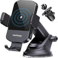 CHGeek Wireless Car Charger, 15W Fast Charging Auto Clamping Phone Holders Phone Mount fit for iPhone 17 16 15 14 13 12 Pro Max 11 XR XS, Samsung Galaxy S25 Ultra S24 S23, Black