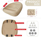 BEITK 2 Pack Leather Front Car Seat Cover Bottom Car Seat, Universal Anti-Slip Driver Car Seat Protectors with Storage Pocket, Waterproof Bottom Auto Seat Cushion Pad Mat for Most Vehicles(Beige)