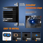 Nilight Flush Mount LED Light Pods 2 PCS 42 W Blue Upgraded Spot Flood Combo Bumper Driving Fog Fishing Hunting Emergency Safety Signal Lighting for UTV Pickup Van Boat Tractor