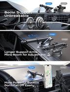 CHGeek Wireless Car Charger, 15W Fast Charging Auto Clamping Phone Holders Phone Mount fit for iPhone 17 16 15 14 13 12 Pro Max 11 XR XS, Samsung Galaxy S25 Ultra S24 S23, Black